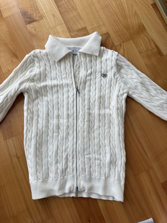 Strickjacke Bershka weiss mit Reissverschluss, Gr. S
