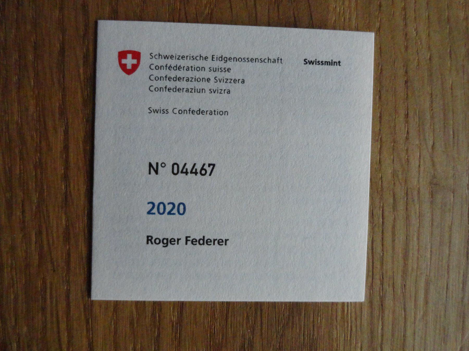 Tutti le monete: 20 Fr. Sonder-Silber -Münze 2020 - "Roger Federer" – Nuovo e nell'imballaggio originale da Gerlafingen venduto da Shiva_74 7