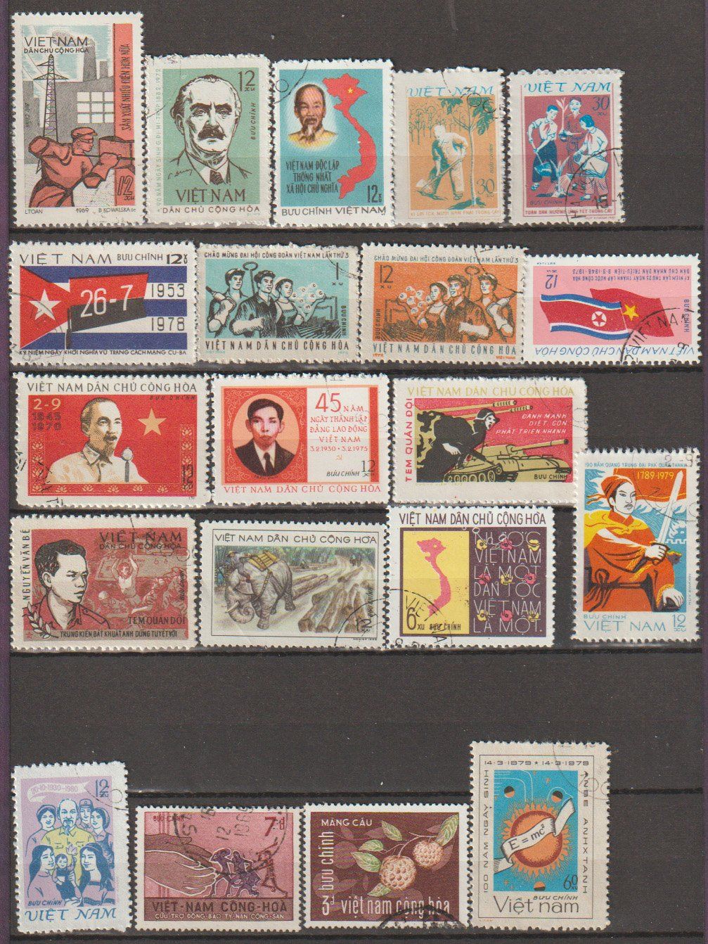 Tutti i francobolli: Vietnam, divers thèmes, 1960-1980 – Usato da Crans-Montana venduto da kira56 2
