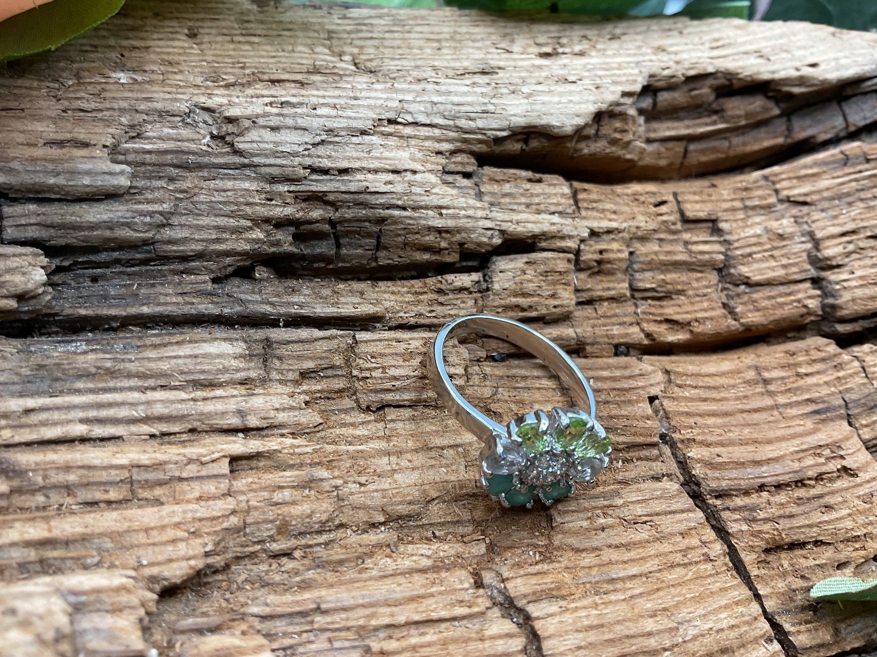 Anelli: Silberring mit Smaragd, Peridot und Topas, Gr. 55.5, – Nuovo (secondo la descrizione) da Luzern venduto da S.Kern01 6