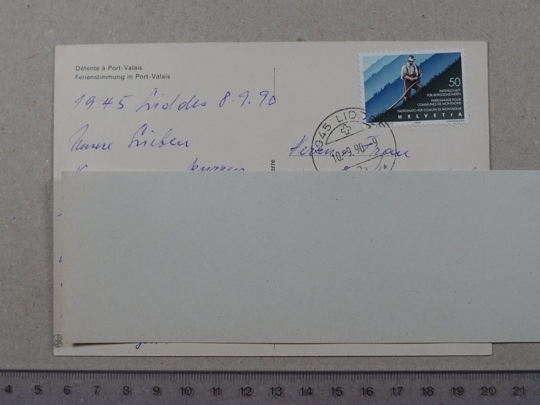 Ansichtskarten: Port - Valais, bateau, Schiff, Boot, 1990 – Gebraucht aus Lenzburg von fh1 1