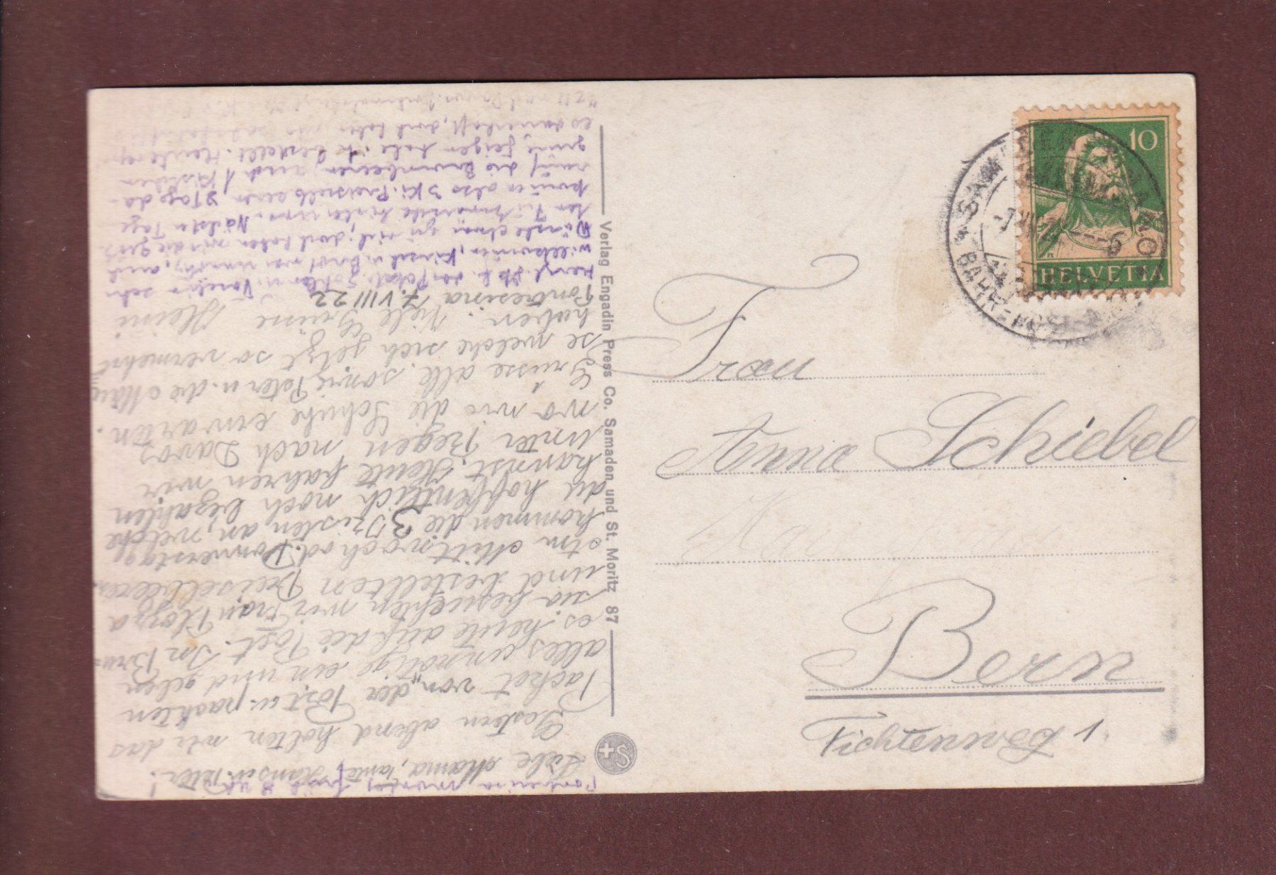 Ansichtskarten: PONTRESINA - 1927 – Gebraucht aus Pully von nicecards-shop 1