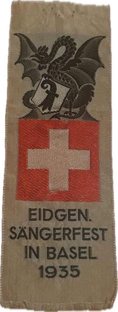 Plaketten & Abzeichen: Stoff Abzeichen, Eidgen. Sängerfest 1935 – Gebraucht aus Breganzona von Milesbo