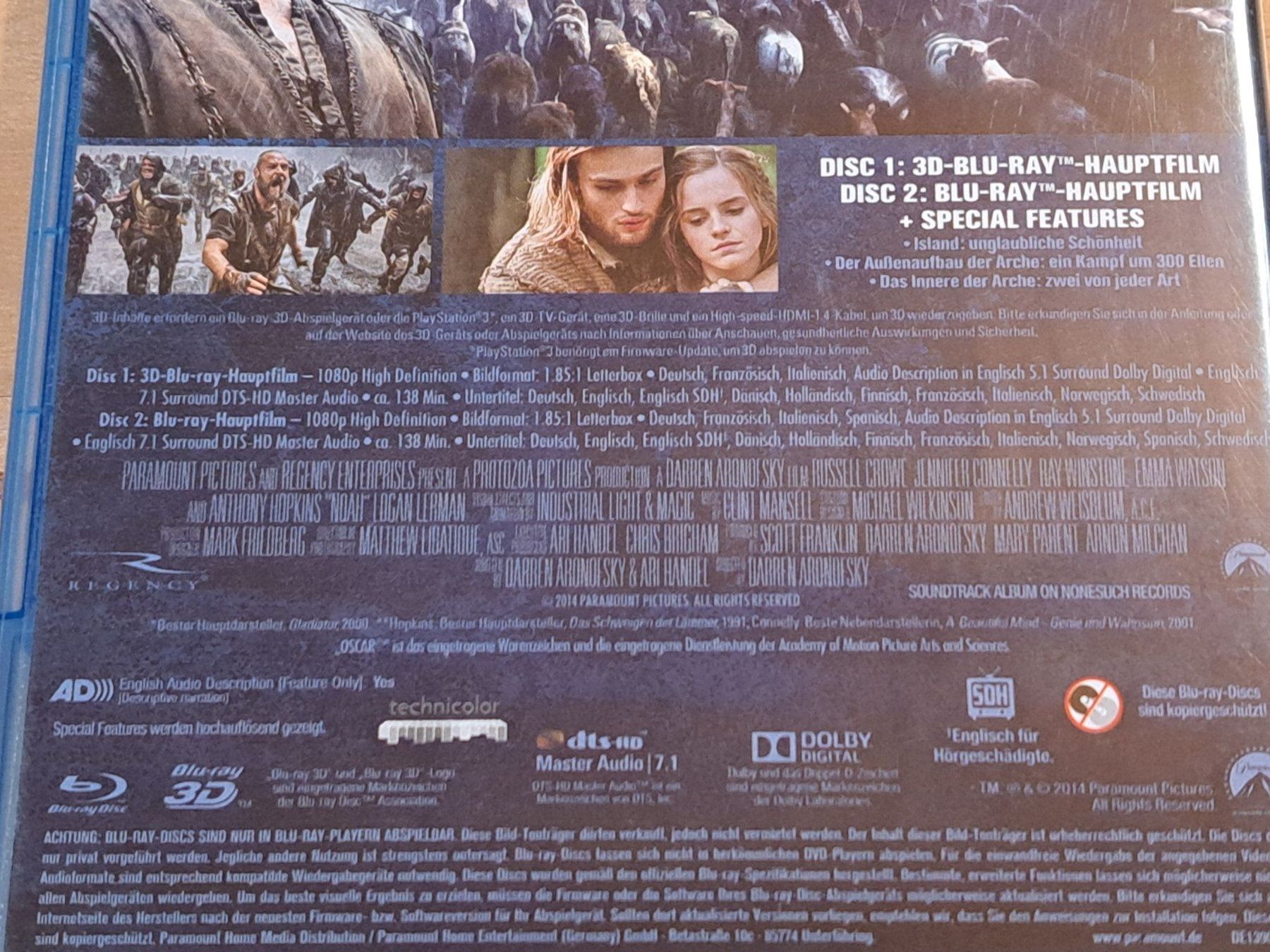 Tutti i DVDs: Blu-Ray NOAH mit Russell Crowe, 2-Disc Edition mit 2D + 3D – Nuovo (secondo la descrizione) da Unterseen venduto da Kanica 4