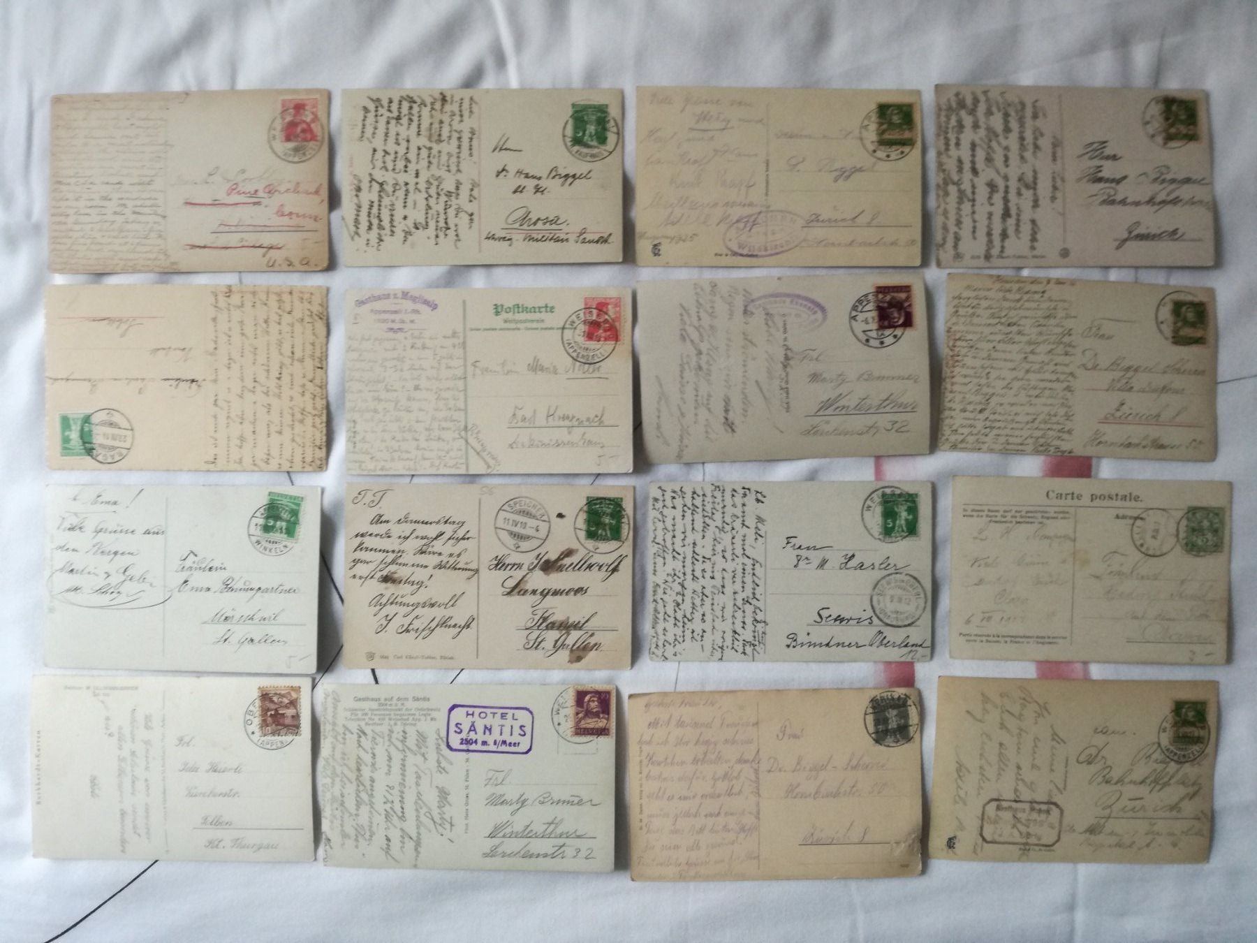 Cartoline postali: 16 AK Appenzell gelaufen Kleinformat – Usato da Zürich venduto da tol_b7c7 7