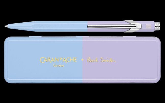 Penna A Sfera Caran D'Ache 849 Paul Smith – Edizione Limitata, Colore Skyblue/lavender, Ricarica Nera Medium
