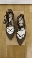 Massimo Dutti Olive Suede Pointed Ballet Flats - 37