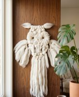 Handgemachte Eule in Creme Weiss über 50cm gross