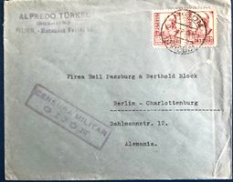 1938 Spanien Militär Zensurbrief Gijón Berlin - Isabel II