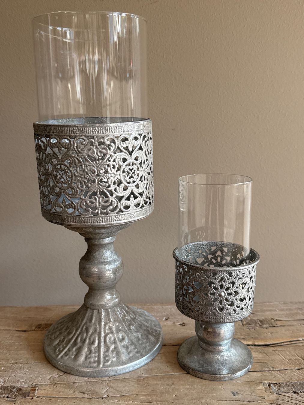 Portacandele: Windlicht-Set, Vintage Silber-Look – Nuovo (secondo la descrizione) da Gutenswil venduto da You09