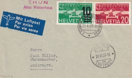 Automobil-Postbureau Thun "Altes Waisenhaus" (Luftpost) 1937