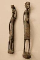 Statuettes africaines vintage en bois exotique-Art tribal