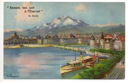 LUZERN Künstler Litho sign., Dampfschiff