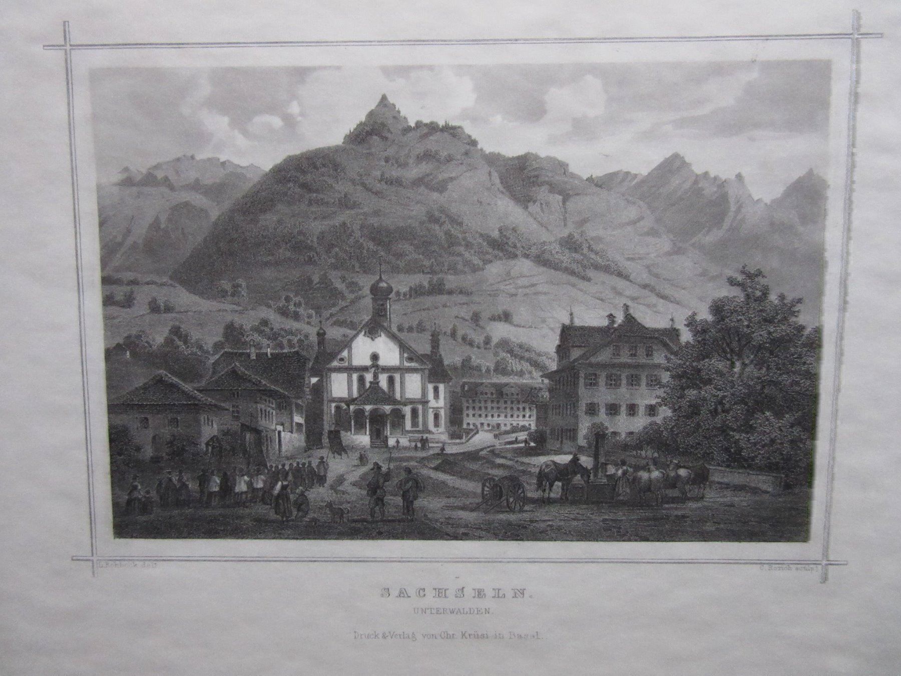 Incisioni: SACHSELN STAHLSTICH – Usato da Gersau venduto da grafik-kunst 1