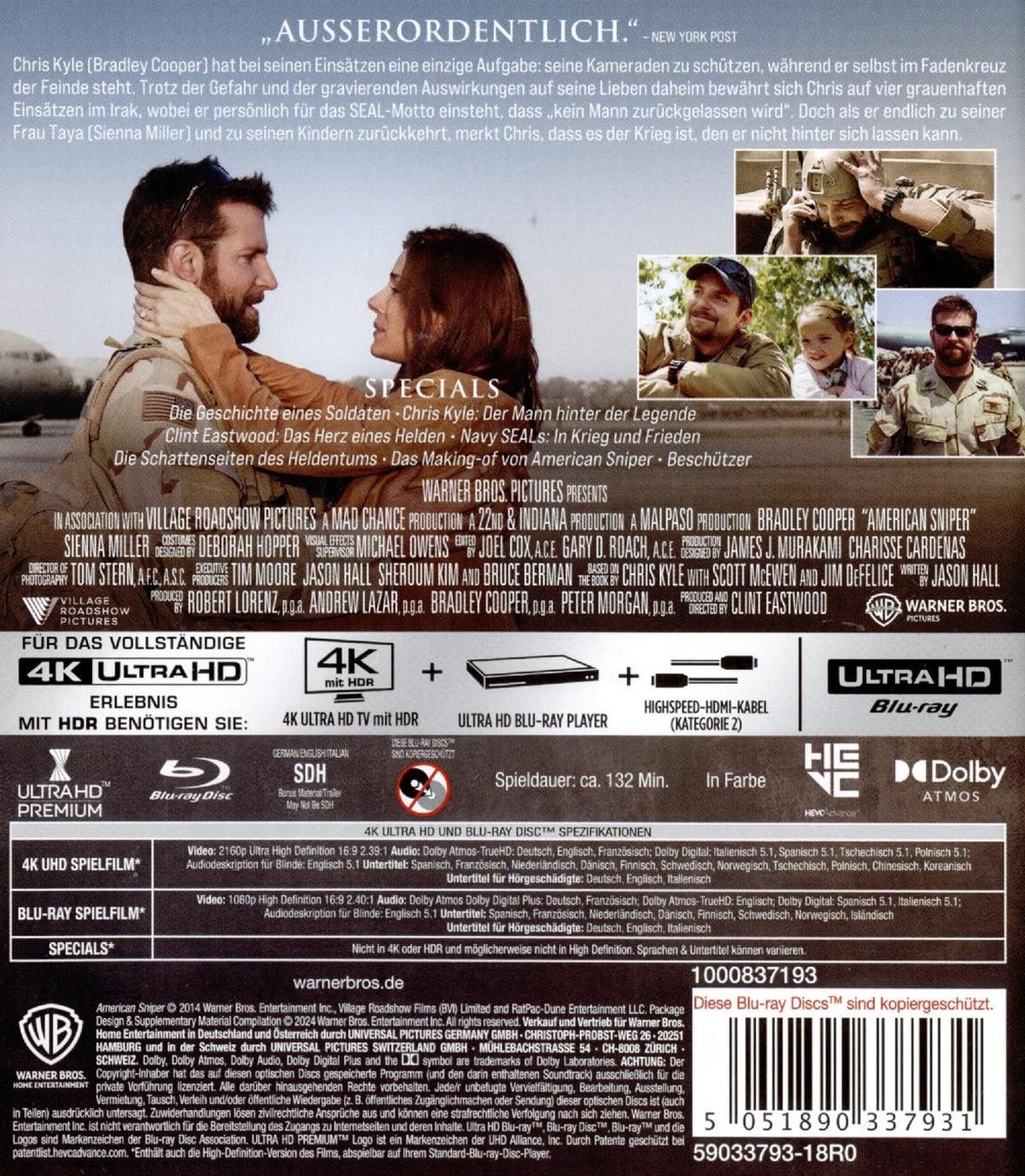 Tutti i DVDs: Blu-ray American Sniper 4K + Blu-ray – Nuovo e nell'imballaggio originale da Dübendorf venduto da 13geister 1