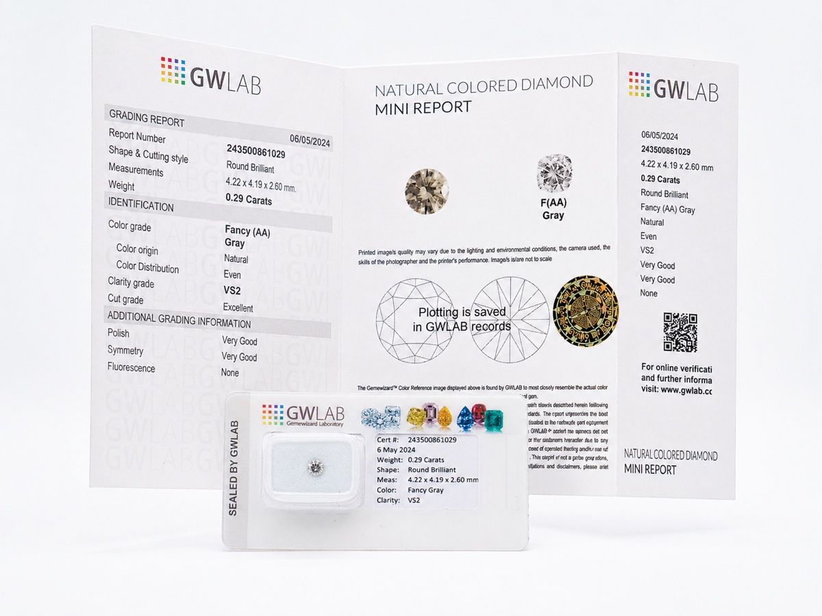 Pietre preziose: 0.29 Carat Fancy Gray Diamant - VS2 – Nuovo e nell'imballaggio originale da Münchenbuchsee venduto da Sholaan