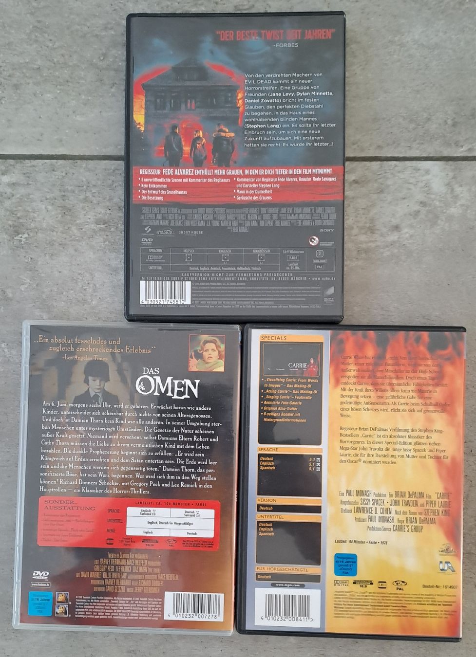 Tutti i DVDs: 3x HORROR DVD – Usato da Deitingen venduto da Soya1 1