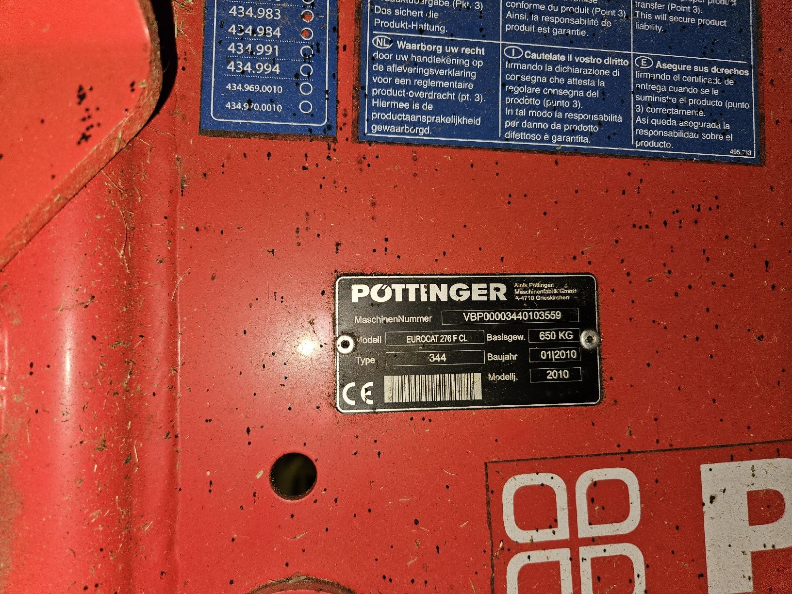 Tutte le macchine: Pöttinger Trommelmähwerk – Difettoso da Grosshöchstetten venduto da jer_tgj8 2