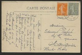 1922 20c Ansichtskarte von Sallanches nach Mariquire