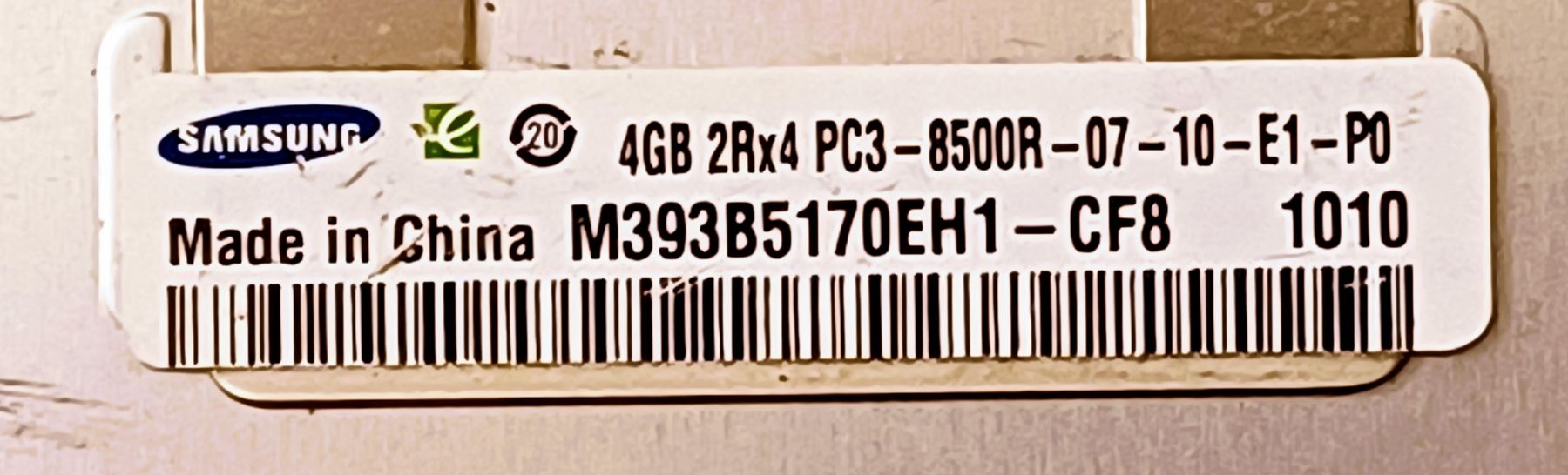 Samsung Memoria / RAM: 4GB Samsung PC3-8500R DDR3 ECC Registered Server RAM  – Usato da Zürich venduto da Stylz79 1
