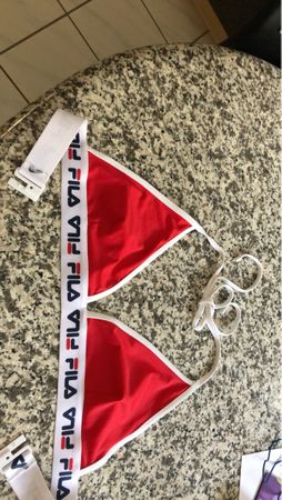 Fila Bikini Top Rot Weiss Grösse M ! Neu