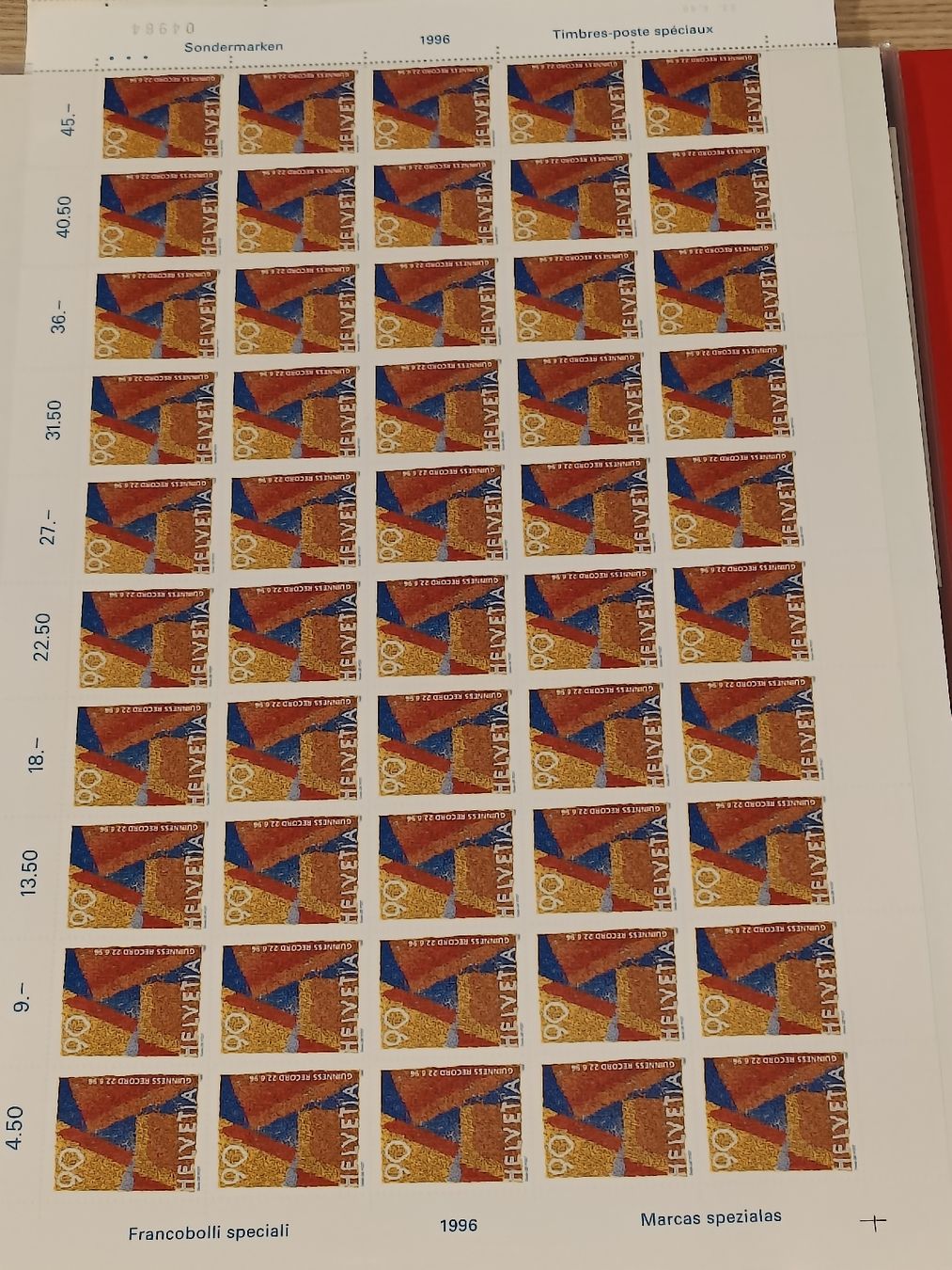 Alle Briefmarken: Frankaturware im Wert von 846.- alles Bogen Ware! – Gebraucht aus Brugg AG von Ente015 2
