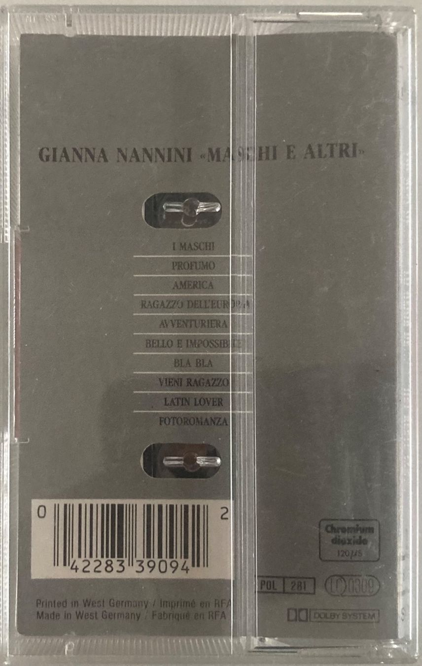 Cassettes audio: GIANNA NANNINI - MASCHI E  ALTRI – D'occasion à Poliez-Pittet par Newtown-Records 1