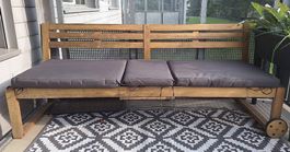 Outdoor sofa wood adjustable 🛋️ Garten Lounge Holz verstell