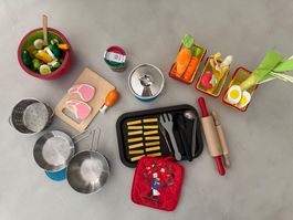 Zubehör Spielküche Gemüse, Fleisch, Pfanne…