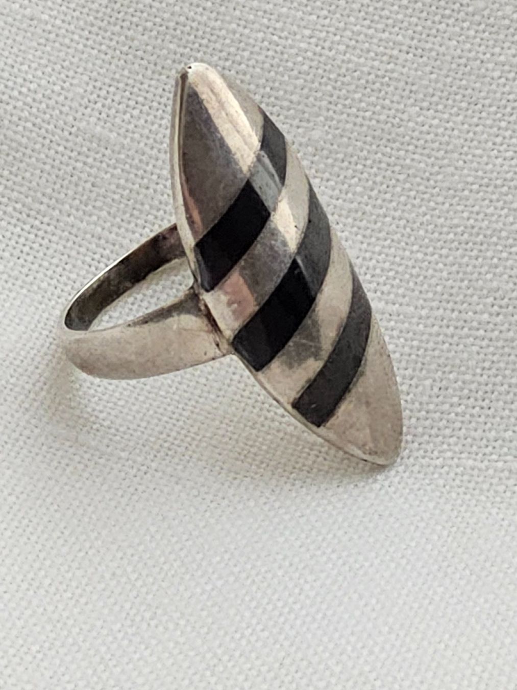 Anelli: Vintage Sterling Silber Ring mit Onyx, Grösse 52 – Usato da Zürich venduto da SciTec 2