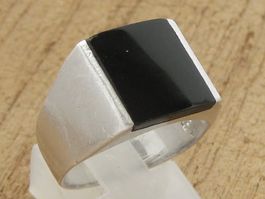 Vintage Ring Silber 925 + SGA Onyx  Gr. 58