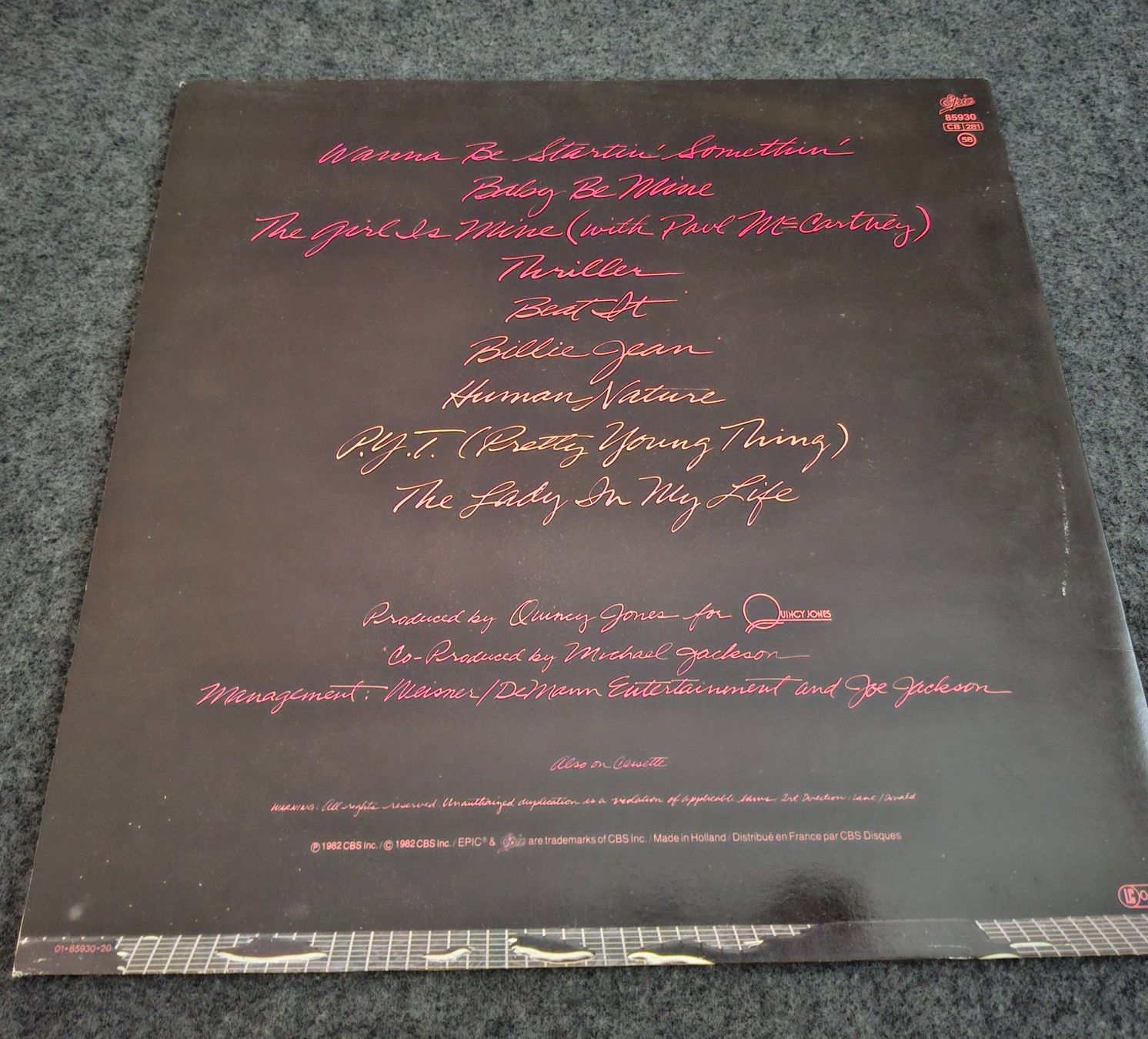 Dischi in vinile: Michael Jackson, Thriller, LP – Usato da Merenschwand venduto da lea61 1