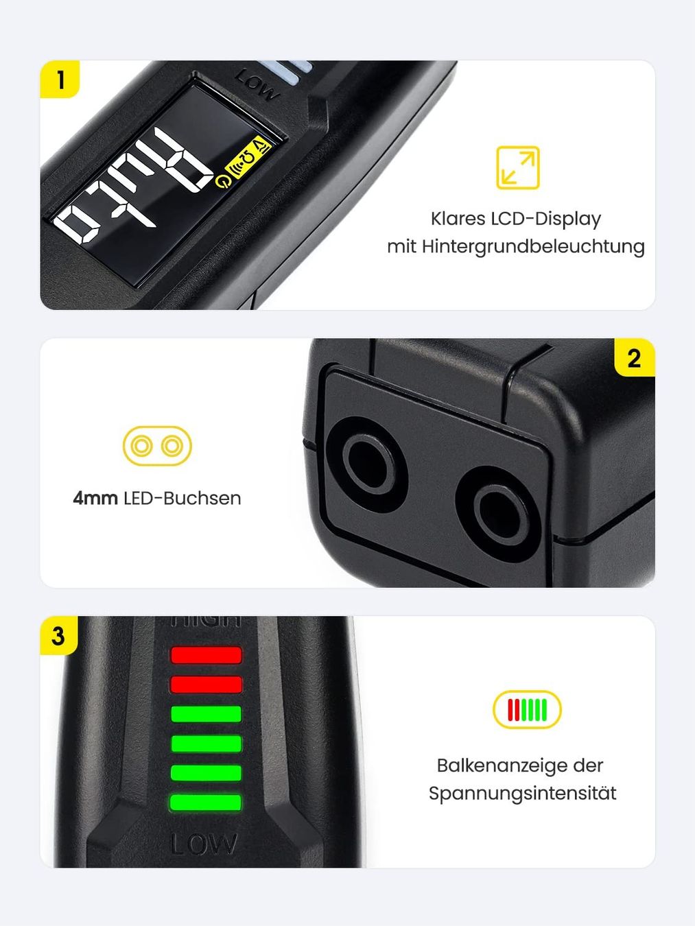 Misurare: Pro Smart Multifunktions-Spannungsprüfer – Nuovo e nell'imballaggio originale da Châtelaine venduto da topshop.switzerland 6