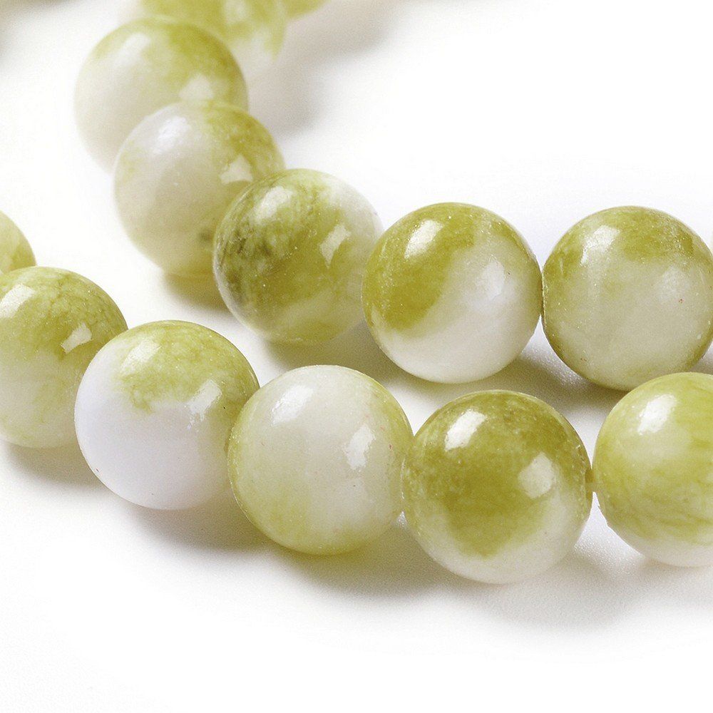 Pietre preziose: Jade Perlen  4mm gelb gefärbt, 1Strang – Nuovo (secondo la descrizione) da Alpnachstad venduto da perlengaby