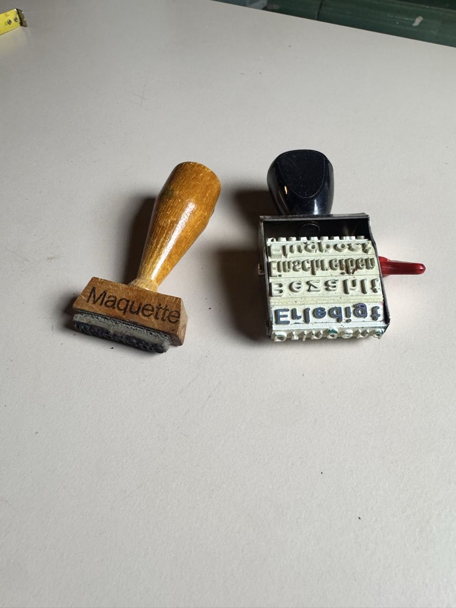 Stempel: Retro Stempel Set: "Maquette" fli – Gebraucht aus Küttigen von Melisch1000