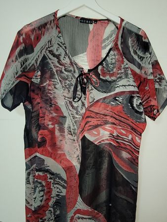 SURE Sommerbluse, Gr. 46, Rot-Schwarz - Ideal für den Sommer