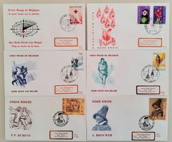 Belgien Rotes Kreuz 1971,1974,1983,1993, FDC Ersttag