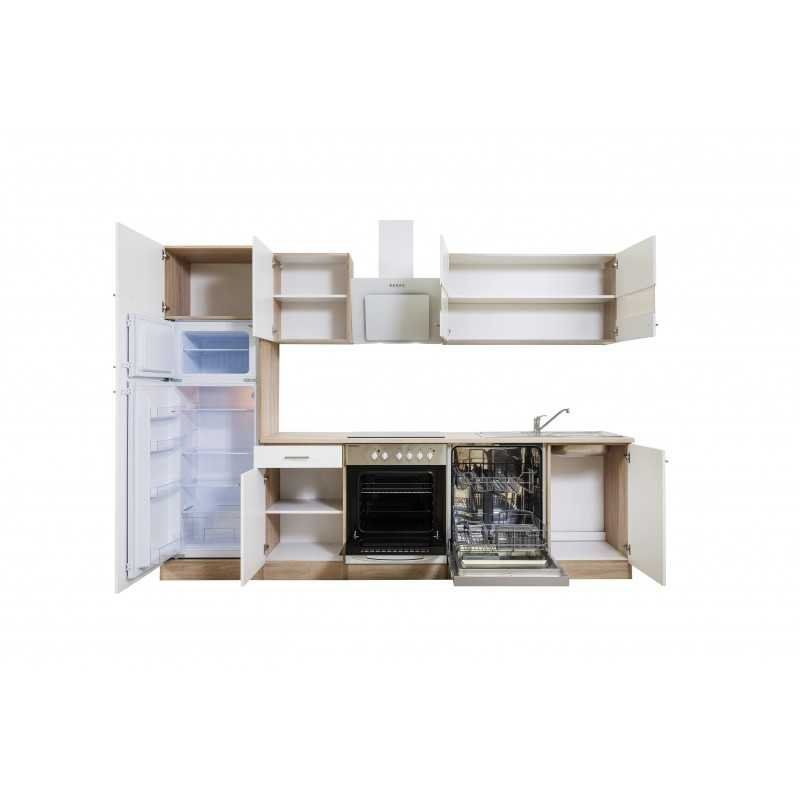 Cucine complete: 707 - Küchenzeile Küchenblock Küche 280cm Eiche/Sägerau/Grau – Nuovo e nell'imballaggio originale da Wallenwil venduto da toesstalvertrieb 3