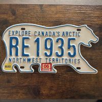  🇨🇦 Autoschild, Northwest Territories RE1935 - Kanada