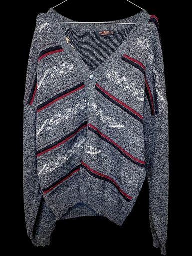 Giacche: Vittorio B Herren Grauer V-Ausschnitt Pullover mit Roten & – Usato da Zug venduto da vinokilo 1