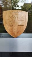 Schweizer Wappe aus Eiche massiv ca 30cmx33cm🇨🇭 Unikat