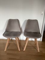Beliani 2er Set DAKOTA Samtstoff Taupe