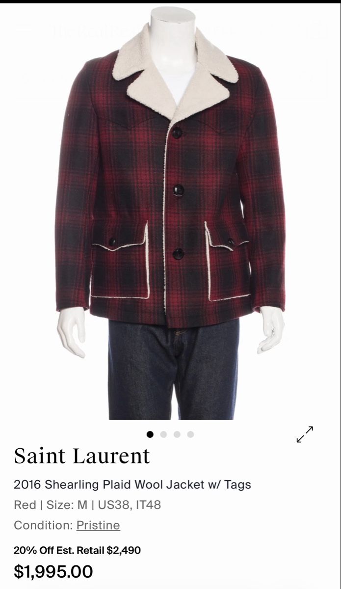 Saint Laurent Mäntel: (Finales Schnäppchen) Saint Laurent Shearling Wool Jacket – Gebraucht aus Langenthal von TrendHub 1