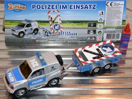 Polizeiauto & Zubehör, Rückzugmotor, LED Warnblink Anlage.