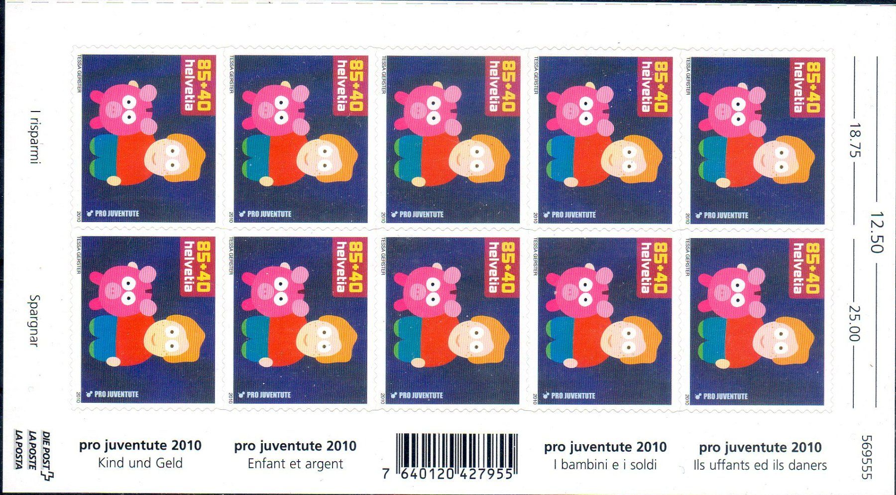 Tutti i francobolli: KLEINBOGEN 10 MARKEN 85+40 PRO JUVENTUTE 2010 **POSTFRISCH** – Nuovo (secondo la descrizione) da Losone venduto da EM2019