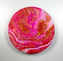 Acryl-Flüssigmalerei, kreisförmig
