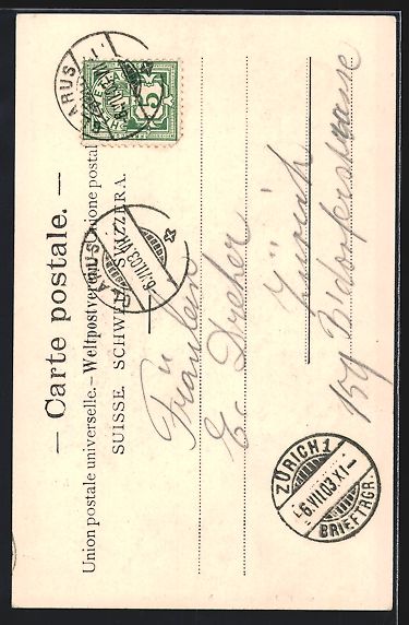 Cartes postales: AK Glarus, Partie an der Kirche, 1903 – D'occasion à Berlin par bartko-reher 1