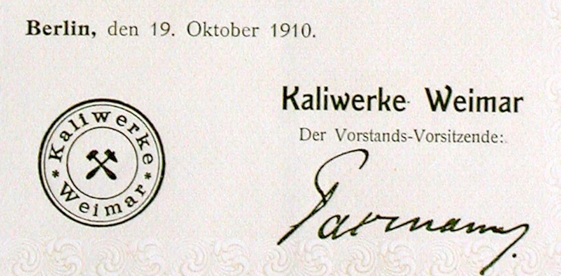 Documents: Kaliwerke Weimar, Berlin - 1910 – D'occasion à Solothurn par Sgasche 1