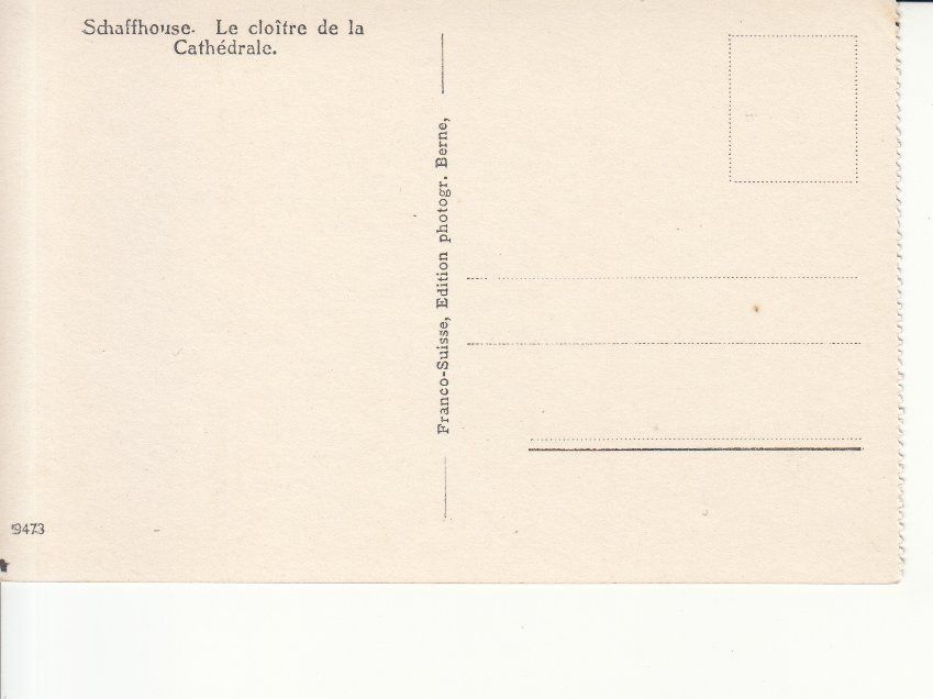 Ansichtskarten: Schaffhausen Kreuzgang ca. 1935 – Gebraucht aus Bürglen TG von StampGraf 1