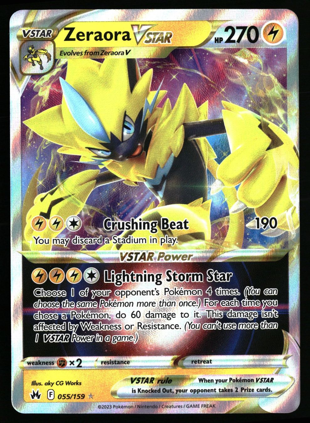 Pokémon Sammelbilder & Trading cards: Zeraora VSTAR #55 Pokemon Crown Zenith – Gebraucht aus Feuerthalen von Plazatoys